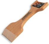 CONSDAN Wood Grill Scraper, Soild Oak Wooden Grill Brush, Grill Scraper for Outdoor Grill, Bristle Free Grill Scrapers, Grill Grate Cleaner Safe Wood Grill Brusher