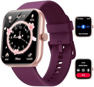 Smartwatch Uomo Donna, 1.91" Orologio Smartwatch con Chiamate Bluetooth e Alexa, Fitness Tracker con Contapassi, Cardiofrequenzimetro/Sonno/SpO2/110 Sportive, IP68 Smart Watch per Android iOS Viola