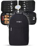 Chef Knife Bag Folding Knife Bag | 20+ Pockets for Knives & Kitchen Tools | Large Pocket for Tablet & Notebooks | 500D Fortified Nylon | Knife Backpack for Chefs & Culinary Students (Black)