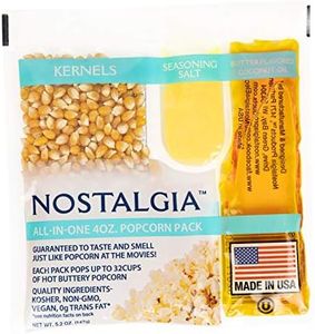 Nostalgia Movie Theater Style Popcorn Packets for Popcorn Machine, All-in-One Popcorn Kernels, Coconut Oil, Seasoning Salt Packs, 4oz Packs, 24 count