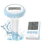 Pool Thermometer Floating Easy Read, Wireless Digital Pool Thermometer with IPX7 Waterproof and Indoor Temperature Humidity Monitor for Swimming Pools,Bathtubs,Fishbowl,Pond