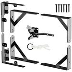 Delifox Fence Gate Kit Heavy Duty Gate Frame Kit Gate Corner Brace Bracket No Sag Gate Hardware Kit with a Self-Locking Gate Latch