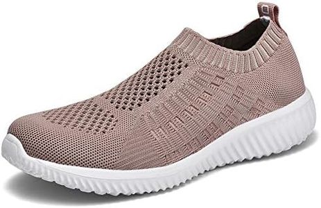 TIOSEBON Women's Athletic Walking Shoes Slip on Casual Mesh Sneakers 7.5 US Apricot Wide
