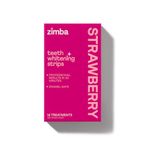 Zimba Teeth Whitening Strips, 28 Non-Sensitive White Strips Teeth Whitener for Tooth Whitening, Helps Remove Smoking Coffee Soda Wine Stain, 28 Strips (14 Stain Removal Treatments) (Strawberry)