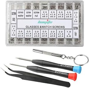 bayite Eyeglass Repair Kit Sunglass Glasses Repair Kit with Screws Assorted Tweezers Screwdriver Nuts Stainless Steel Screws Tool for Watch 1000Pcs