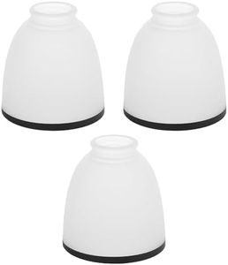 3-Pack Black Edge White Frosted Glass Shades, Bell Shaped Light Fixtures Lampshade,Glass Shade Covers Lamp Replacements for Chandelier Wall Sconces Pendant Light