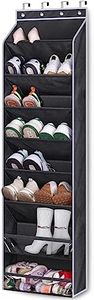 KEETDY Over The Door Shoe Rack for Door Fit 20 Pairs Sneakers Large Hanging Shoe Organizer for Closet Door Storage Boots, Black