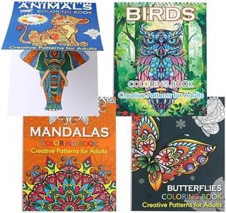 CyperEver 4 Pack Adult Colouring Book for Adults Relaxation, A4 Colouring Books 80 Pages, Stress Relief Adult Coloring Book Include Mandalas Animal and Other Designs Colouring Books for Women