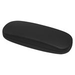 MoKo Hard Shell Eye Glasses Case with Cloth, PU Leather Protective Eyeglasses Cases Storage Organizer Travel for Men Women, Black