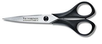 Victorinox Household Scissors, Craft Scissors, Sharp Blade, 16 cm, Robust Plastic Handle, Stainless Steel, Black