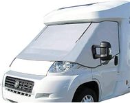 External Zip Turn Down Silver Thermal Screen Cover for Fiat Ducato Peugeot Boxer Citroen Relay X250/290 from 2006-2024 Campervan Motorhome Cab Insulation Blind