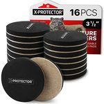 Felt Furniture Sliders Hardwood Floors X-PROTECTOR - 16 PCS 3 1/2" Furniture Sliders - Heavy-Duty Felt Sliders Hard Surfaces - Move Your Furniture Easily & Safely!