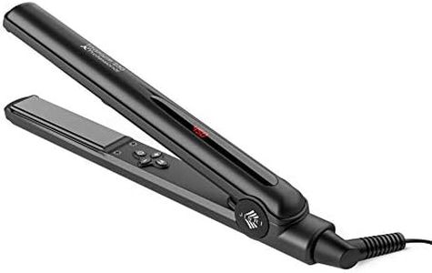JINRI Professional Salon Flat Iron with 1 Inch Plate Ceramic Tourmaline Ionic Hair Straightener and Curler Auto Shut Off