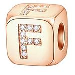 Rose Gold Dice Charm 26 Letters Bea