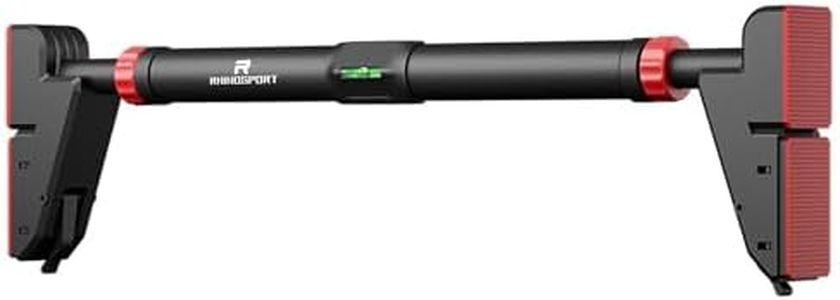 RHINOSPORT Door Pull Up Bar for Doorway Chin Up Bar from 76-95 cm (29.9in-37.4in) Workout Equipment Home Gym No Screws - Upgrade Max Load Bearing 881LBS