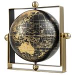 Goplus World Globe, Dia 6/8/10 Inch 720° Swivel Geographic Globe with Clear Printing, Interactive Rotating World Map Desktop Globe, Decorative Antique for Classroom, Home, Office Decor (Small-Dia 6”)