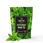 BLUE TEA - Peppermint Tea- 100g - 100 Cups || Diwali Gifts || ANTI-OXIDENT RICH || Caffeine Free - Herbal Tea - Non-GMO - Vegan - Gluten Free - Non-Bitter | Leaf Based | Eco-Friendly Ziplock Pack