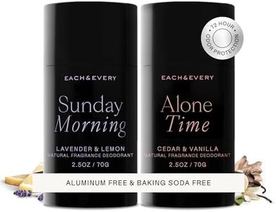 Each & Every All Natural Deodorant for Men & Women - Aluminum-Free, Sensitive Skin, Plant-Based, Baking Soda-Free, Long Lasting 24 Hr Odor Control - Multiple Scents - Travel Size (2 Pack, 2.5oz)