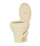 SEAFLO RV Toilet - Standard Height, Gravity Flush, Foot Pedal, Soft Close Lid (Bone Color)