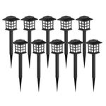 GIGALUMI plastic LED Solar Walkway Lights, 10 Pack Waterproof Lights for Garden, Landscape, Path, Yard, Patio, Driveway - Maintain 10 Hours of Lighting
