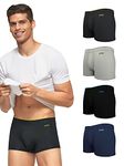 XYXX Men's Underwear Uno IntelliSoft Antimicrobial Micro Modal Trunk Pack of 5 (Dress Blue ; Coral Grey ; Black ; Heather Grey ; Coral Grey; XL)