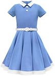 BlackButterfly Kids 'Lucy' Vintage Clarity 50's Girls Dress (Blue, 13-14 Years)