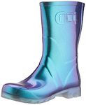 Beck Womens Glossy Rain Boot, Turquoise, 6 UK