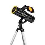 National Geographic Telescope 76/350 with Tripod, Smartphone Holder and Sun Filter for Observing the Sun in White Light