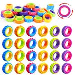 OleOletOy Fidget Toy Sensory Rings for Kids: 24pcs Spinner Ring Bulk - Autism Toys for Stress Calming - Classroom Prize Quiet Fidgets - Party Favors Goodie Bags Stuffers