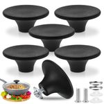 Universal Pot Lid Knobs, 6 Pcs Pot Lid Replacement Knob, Pot Lid Knobs for Frying Pan, Slow Cookers, Skillets and Non-Stick (Black)