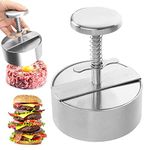 ECVV Stainless Steel Adjustable Hamburger Press Patty Maker Non Stick Patty Making Molds Easy Release Hamburger Patty Press for Beef Vegetables Burgers BBQ