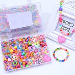 SYGA Plastic Beads for Kids Crafts Children's Jewelry Making Kit DIY Bracelets Necklace Hairband and Rings Craft Kits Birthday for 4, 5, 6, 7-Year-Old Little Girls (DIYBeadsSet-5) Multicolor