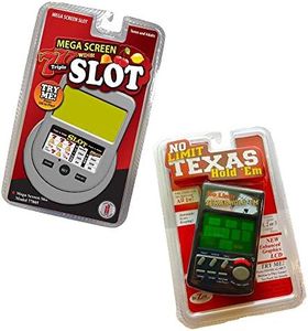 RecZone LLC No Limit Texas Holdem & Slot Machine Handheld Game Vegas Gambling Electronic Travel Game Pack