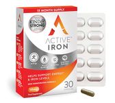 Active Iron Supplement | 30 Iron Capsules | Non- Constipating | Fights Tiredness & Fatigue | Clinically Proven to Increase Iron Levels