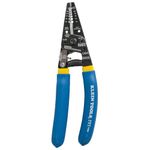 KLEIN TOOLS Wire Stripping Cutter Tool, Strong Gripping Serrated Nose, Double Grip Comfortable Handle with Lock 11055, Blue, 10 - 18 Awg Solid, 12 - 20 Awg Stranded