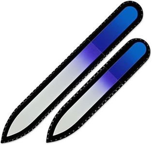Glass Nail File - Mont Bleu Set of 2 Color Glass Nail Files - Handmade - Genuine Czech Tempered Glass - Crystal Nail Files for natural nails