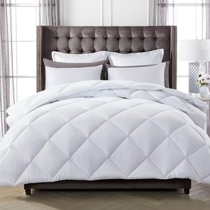 Decroom Lightweight King Comforter Set with 2 Pillow Sham - 3 Pieces Set - Quilted Down Alternative Comforter/Duvet Insert for All Season - White - King Size