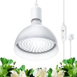 Barrina Grow Light Bulb with Timing and Hanging System, 25W led Lamp Full Spectrum, 4H/9H/14H Timer, led Grow Lights for Indoor Plants for Seedlings Succulents Cactus Growing, Blooming, Fruiting