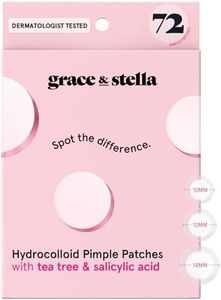 grace & stella Award Winning Multi-Size Pimple Patches for Face - Dermatologist Tested Acne Patches for Face - Hydrocolloid Patch for Breakouts, Whiteheads - Vegan Pimple Patch (Clear, 72 Pack)