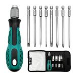 WAIZHIUA 8 in 1 Screwdriver Set Heavy Duty Magnetic Screwdriver with 4 Flat & 4 Cross Head Screwdriver Durable Screwdriver Hand Tools for Furniture Home Appliances DIY Professional Use