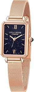 Lola Rose Women's Blue Sandstone Watch with Rose Gold Tone Milanese Steel Band