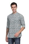 BE ACTIVE Men's Casual 100% Cotton Printed Shirt || Casual Shirts for Men || Men Casual Shirt || Casual Wear Shirts (CPR205-0-L) Jade Green