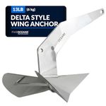 DC AISI316 Stainless Steel Delta Style Anchor 13 Lbs (6kg) - Five Oceans