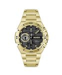 HUGO Analogue Multifunction Quartz Watch for Men #Wild Collection with Gold Colored Stainless Steel Bracelet - 1530338