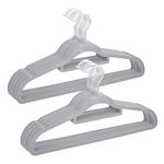 50 Pack Premium Non Slip Velvet Hangers, Clothes Coat Hangers with Tie Bar and 360 Degree Swivel Hook, Space Saving Design Coat hangers for Suits,Dresses,Pullovers Jackets & Hoodies, Grey