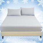 YIYEA Cooling Fitted Sheet, Arc-Chill Q-Max >0.5 Cool Fiber Fitted Sheet for Hot Sleepers & Night Sweats, 16" Deep Pocket, Silky Soft, Thin and Breathable, 1 Pack Full Size Fitted Sheet Only