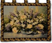 Tache 33 X 24 Inch Woven Floral Fine Art Tapestries Flowering Bouquet Needlepoint Tapestry Wall Hanging Flower Art Decor with Hanging Loops