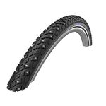 SCHWALBE Marathon Winter Plus HS 396 Studded Wire Bead Mountain Bicycle Tire in Black/Reflex - 24 x 1.75