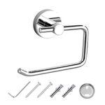 JASSFERRY C Round Wall Mounted Toilet Roll Holder Chrome Loo Paper Holders Bath Towel Storage Mount Stand for Bathroom