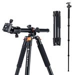 Fotopro Horizontal Tripod, 75 inch Aluminum Camera Tripod with Multi Angle Center Column, Monopod with Ball Head QR Plate Carry Bag, Horizontal Tripod Overhead Camera for DSLR Camera